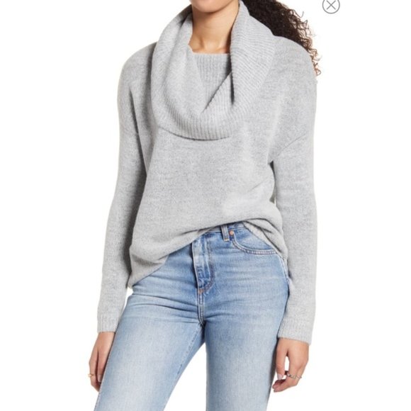 Dreamers Gray Cowl Neck Sweater - Picture 1 of 6